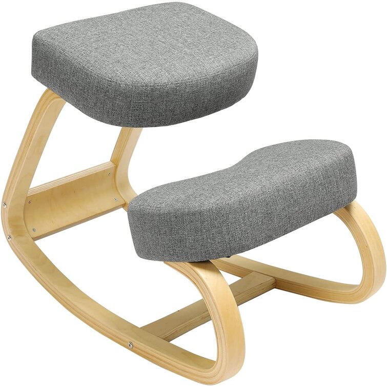 Inbox Zero Ergonomic Wooden Kneeling Chair Rocking Balancing Kneel